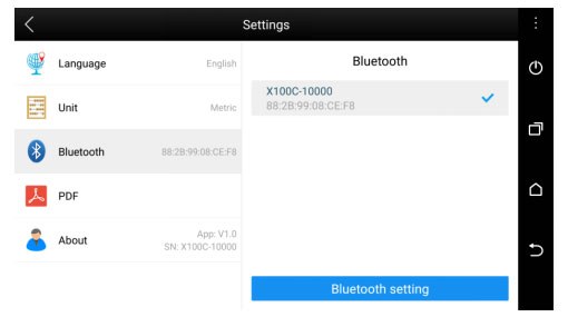 xtool-x100c-key-programmer-bluetooth-settings