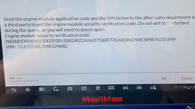 Autel Im608 Gm Body Module Verification Code 1