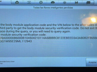 Autel Chevrolet Onix Verification Code