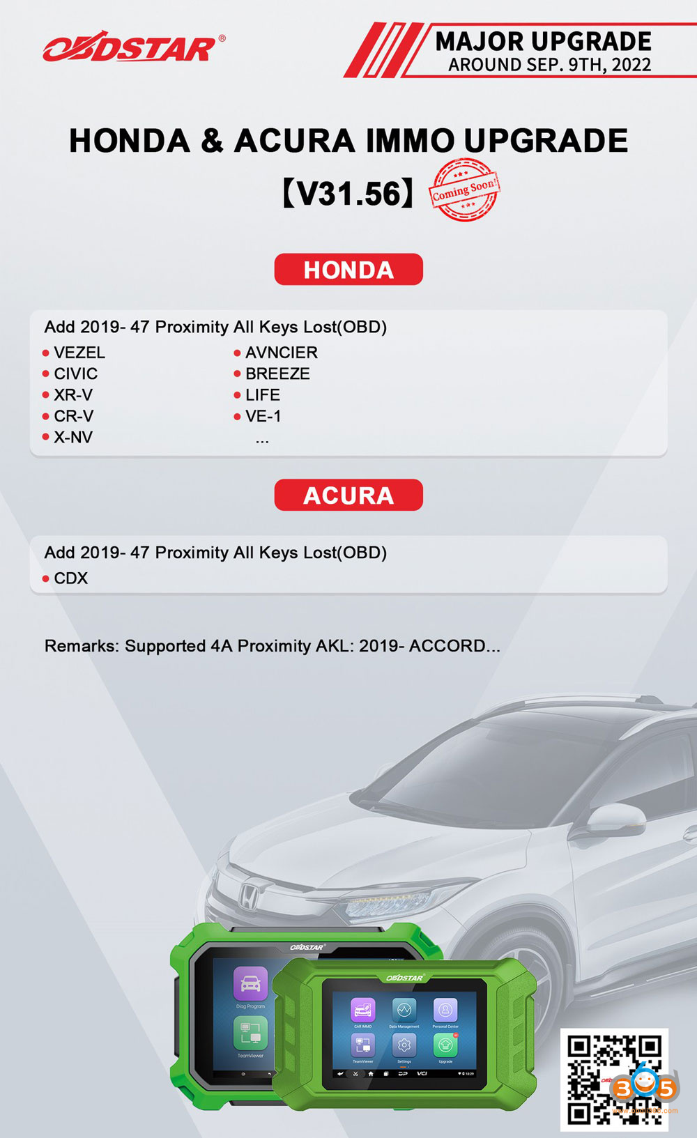 Obdstar Adds Honda 2019 Id47 Proximity