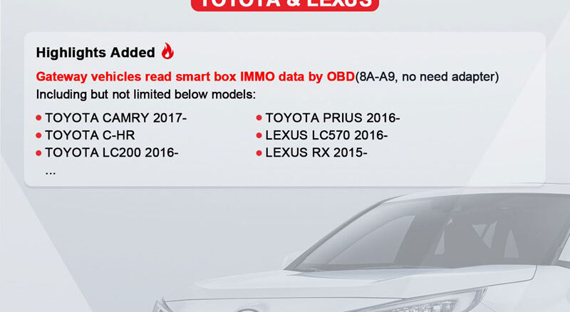 Obdstar Lexus Toyota Akl No Adapter