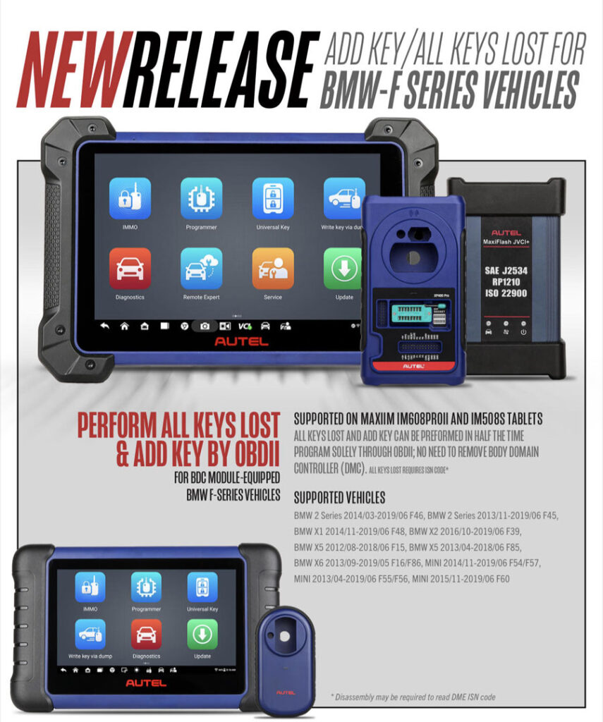 Autel IM508S IM608 II Adds BMW F Series BDC BY OBD! | Car
