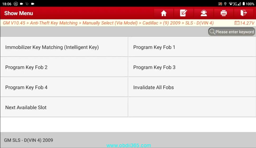 Caddilac Sls Launch Key Programmer 14