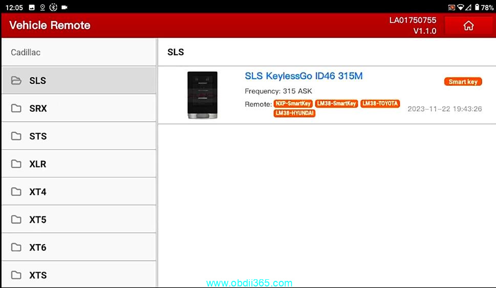 Caddilac Sls Launch Key Programmer 7