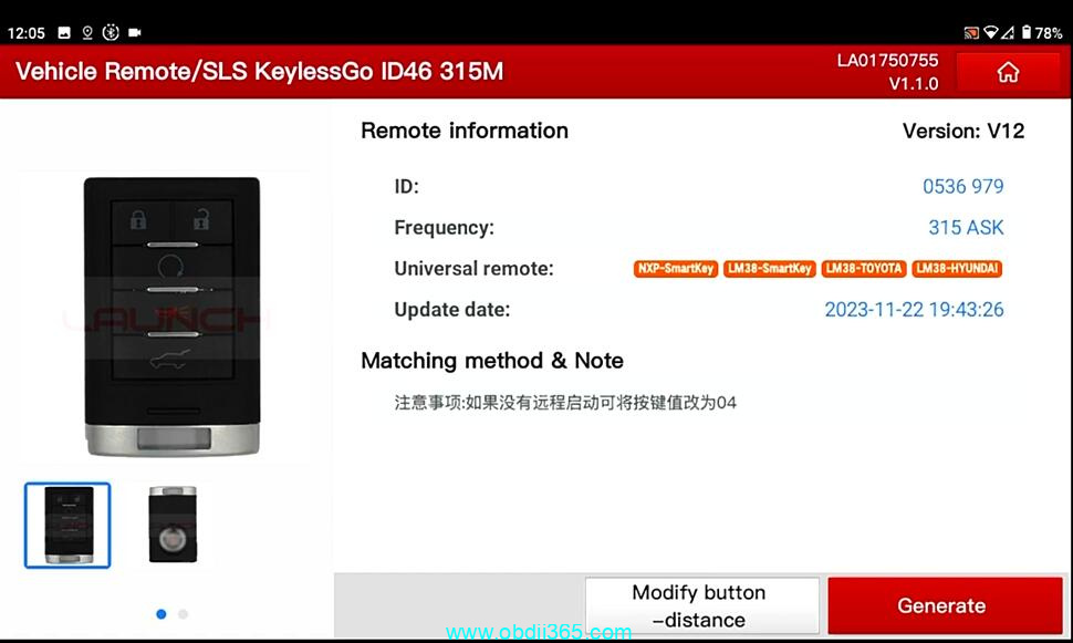 Caddilac Sls Launch Key Programmer 8