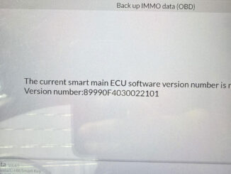 Autel IM608 2023 Toyota CHR ECU Version Is Not Supported