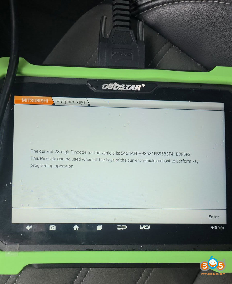 OBDSTAR G3 Program 2025 Mitsubishi Outlander All Keys Lost 5