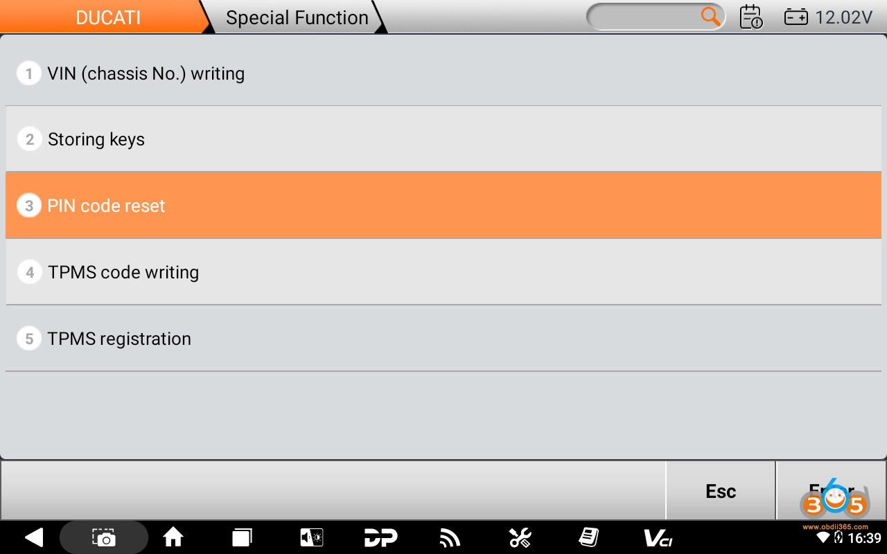 OBDSTAR Ducati Pin Reset 11