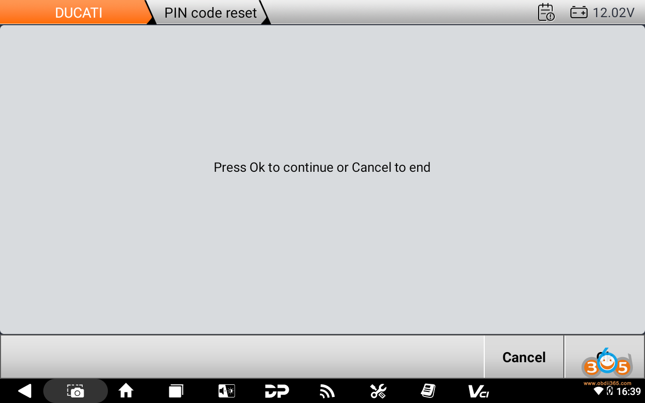 OBDSTAR Ducati Pin Reset 12