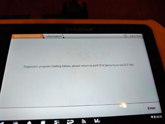 Obdstar G3 Diag Program Loading Failure