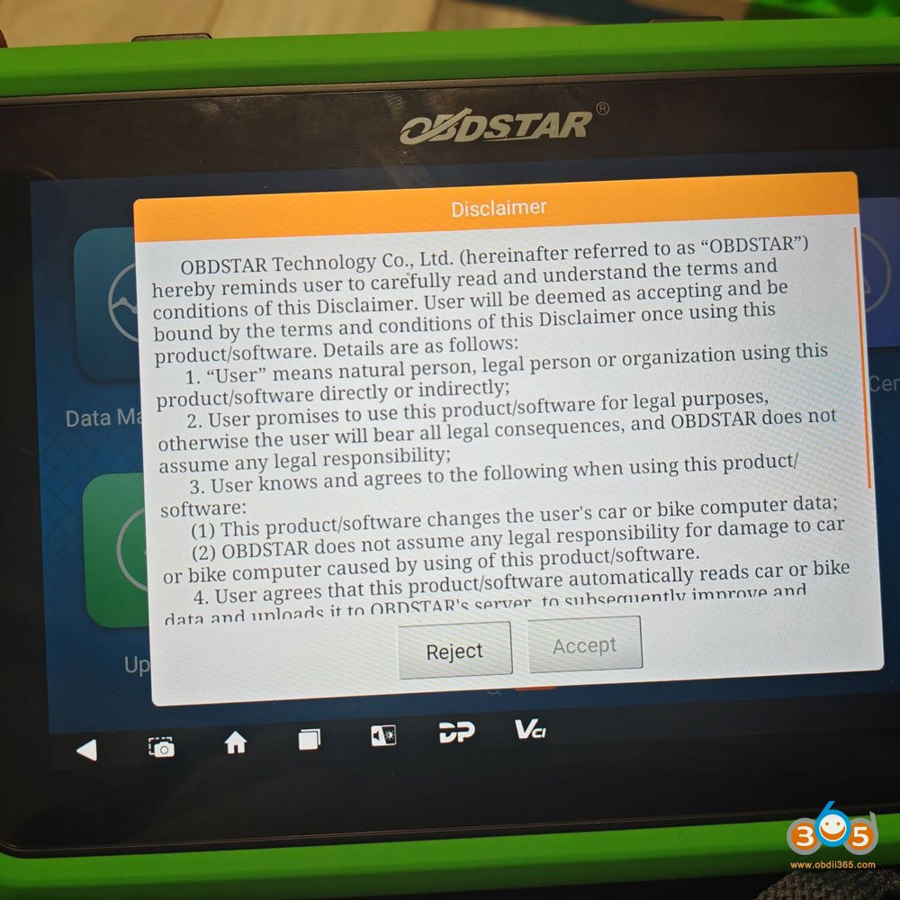 Obdstar G3 Forget Lock Screen Password 4